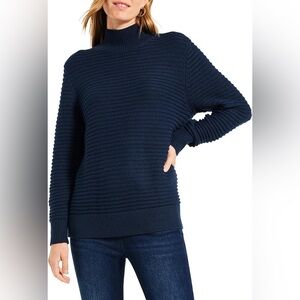 NIC+ZOE Midnight Blue Textured Turtleneck Sweater